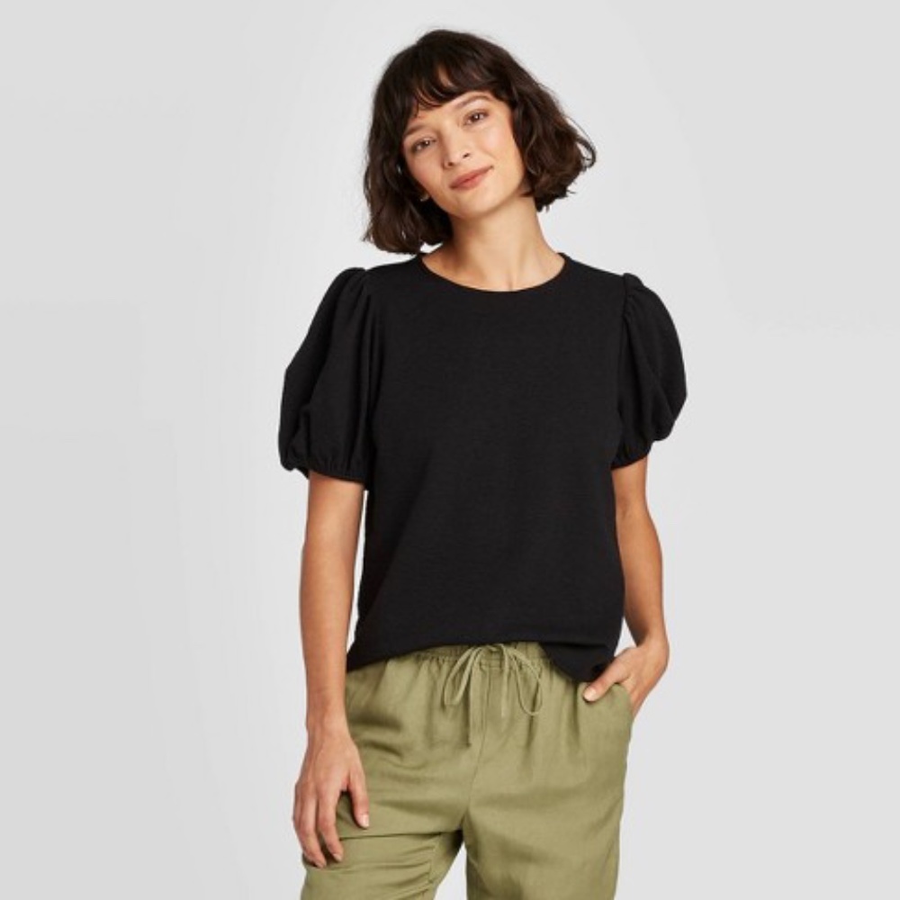 a new day // Black Balloon Sleeve Tee